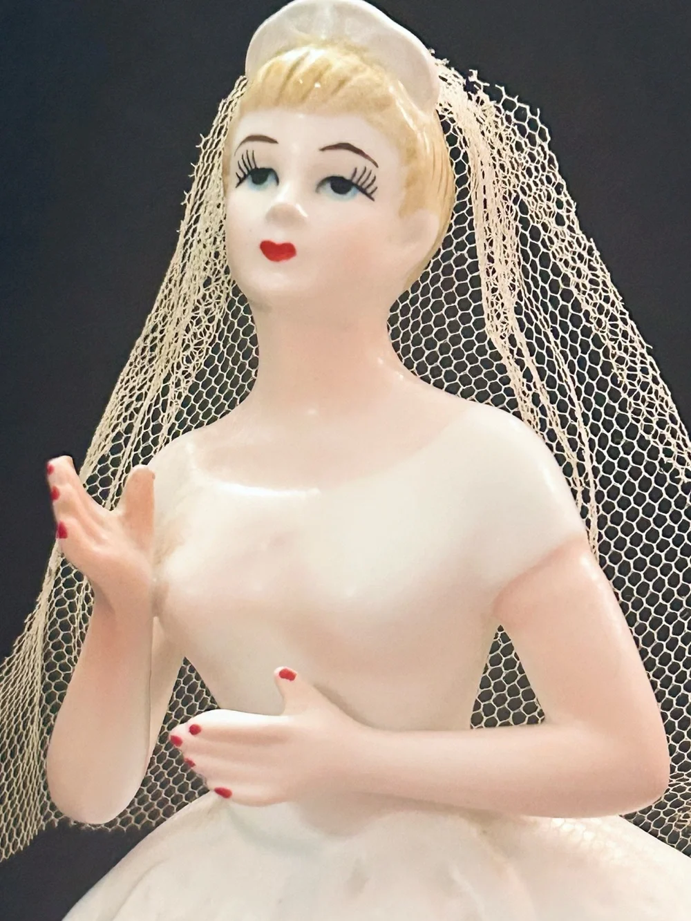 Vintage 1950s Inarco Japan Ceramic Bride Planter Figurine, Mid Century Wedding
